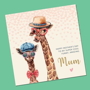 Muttertagskarte | Mutter-Tages-Karte | Giraffe Mutter-Tages-Karte | Mama Mutter-Tages-Karte | Karte von Tochter | Karte für Nana