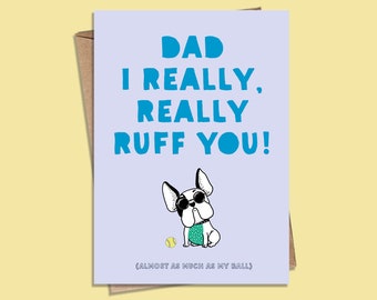 Fathers Day Card from the dog - Cute Fathers Day card,  Funny Fathers Day Card, Fathers Day Card, Card for Him