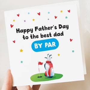 Meilleure carte de fête des pères pour papa, cadeau personnalisé pour la fête des pères, carte de golf d'une fille ou d'un fils