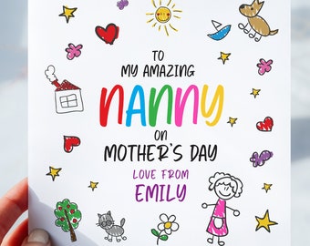 Biglietto per la festa della mamma della tata, biglietto personalizzato per la festa della mamma della nonna, biglietto per la festa della mamma della nonna, biglietto per i nonni, biglietto per la festa della mamma della tata, della nonna