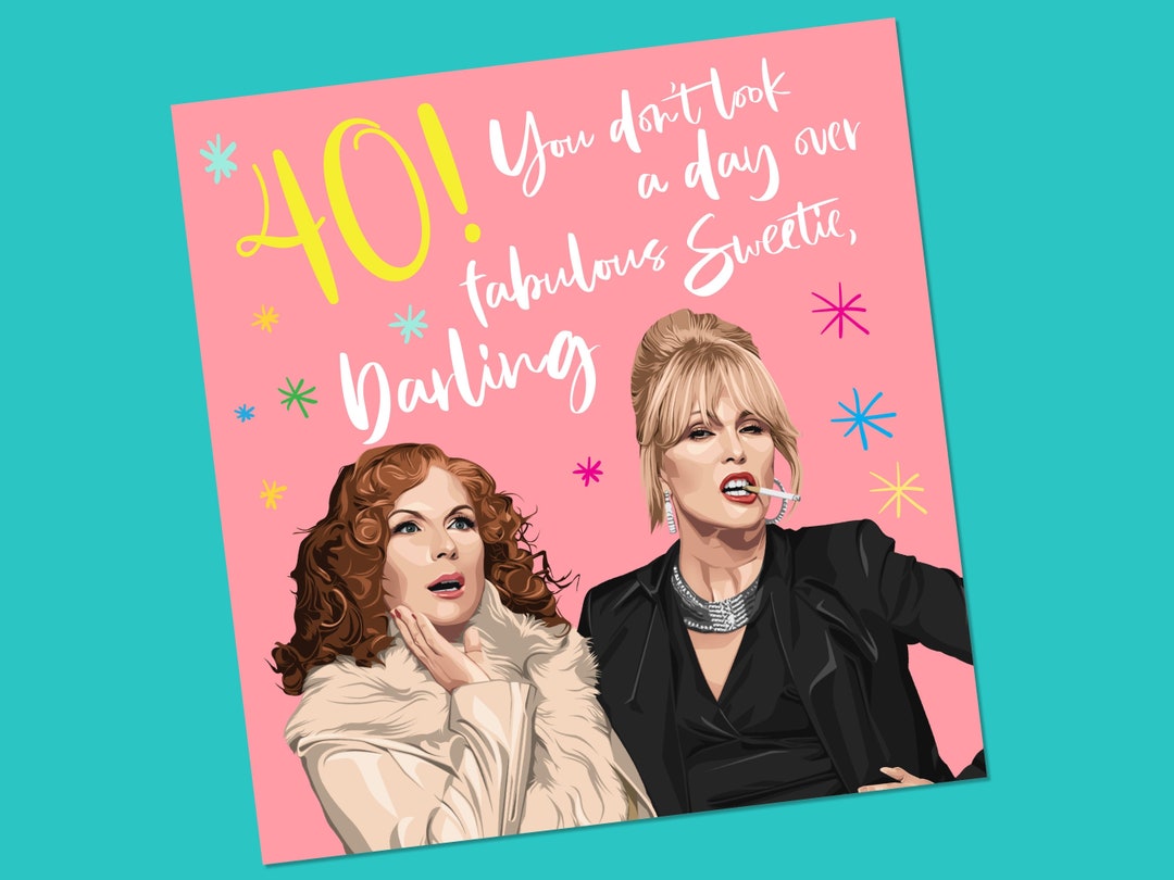 40th Funny Birthday Card, Absolutely Fabulous Birthday Day Card, Funny - Absolutely Fabulous Unique Gifts & Decor