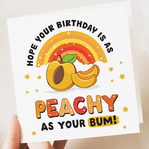 Carte d'anniversaire couleur pêche, carte d'anniversaire drôle, carte couleur pêche comme clochard, carte amour, carte d'anniversaire romantique drôle pour petite amie, petit ami, femme