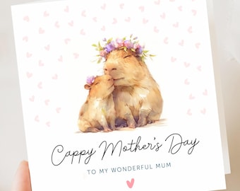 Mother's Day Card | Mothers Day Card | Cute Capybara Mum Card