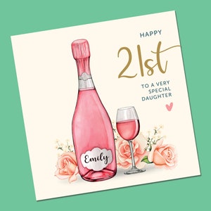 Carte d’anniversaire Milestone, carte d’anniversaire de fille 21e, carte d’anniversaire personnalisée de petite-fille pour elle, carte d’anniversaire de nièce