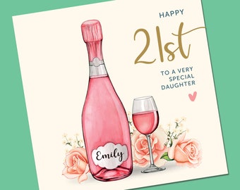 Milestone Birthday Card, Daughter 21st Birthday Card, Granddaughter Personalised Birthday Card for her, Niece Birthday Card