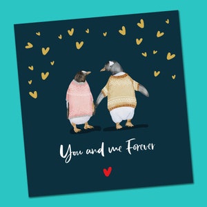 Valentines Day Card, Penguin, Love Card, Valentine Cards for Husband, for Wife, for Girlfriend, for Boyfriend, Girlfriend, Fiance