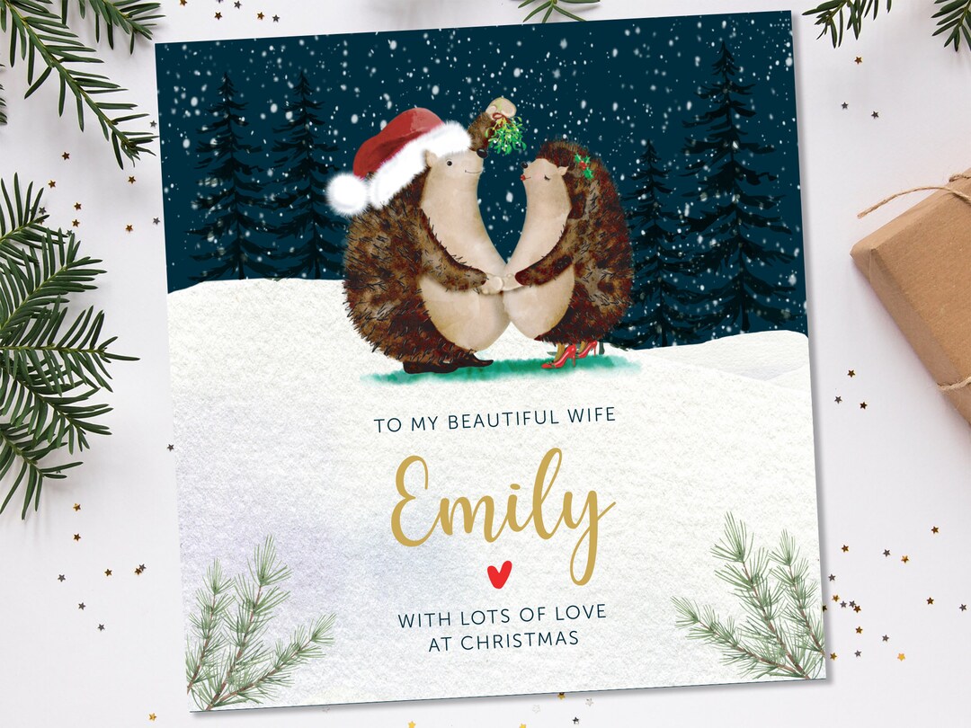 Christmas Card for Wife | Personalised Wife Christmas Card | Wife ...