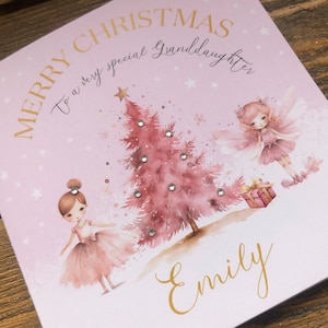 Meisjes kerstkaart, gepersonaliseerde kerstkaart voor dochter, dochter kerstkaart, nichtje kerstkaart, kleindochter kerstkaart