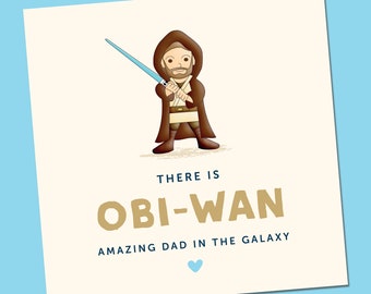 Obi-Wan birthday Card | Funny Father's Day Card | Funny Card | Fathers Day Card | Father's Day Gift | Fathers Day Card | Star wars Card