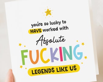 Funny New job Card, LEGEND,  New Job Card, Good Luck job Card, You're leaving card