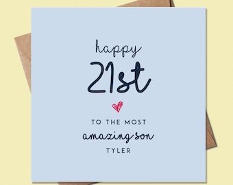 21st birthday card for him, 21st birthday card for son, personalised birthday card for him, 21st-birthday-son