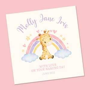 Personalisierte Taufkarte, Taufkarte für Mädchen, Taufkarte Personalisierte Babykarte, Baby, Namenskarte