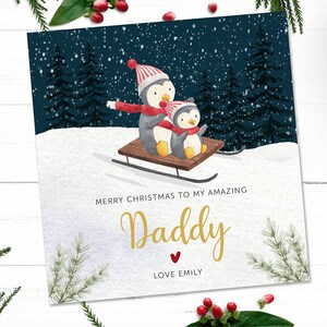 Personalisierte Papa Weihnachtskarte, Papa Weihnachtskarte, Weihnachtskarte mit Familiennamen, Weihnachtskarte für Papa, Weihnachtsgeschenk für Papa