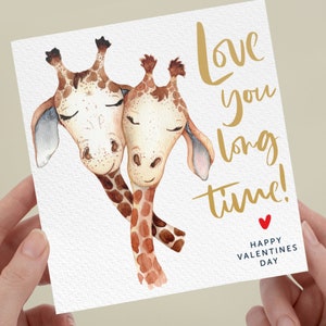 Carte drôle de Saint-Valentin pour petit ami, petite amie Carte drôle de Saint-Valentin, Femme, Mari, Fiancé, Carte drôle de Saint-Valentin pour lui, Carte girafe