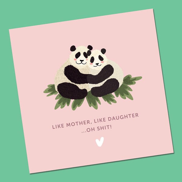 Muttertagskarte | Mutter-Tages-Karte | Lustige Mutter-Tageskarte mit Panda | Mama Geburtstag Karte | Karte von Tochter