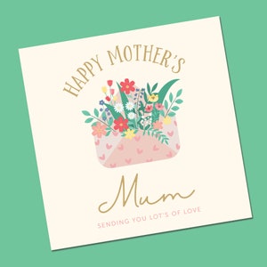Muttertagskarte - Happy Mother's Day - Handgemachte Muttertagskarte. Muttertag Sonntag Floral. Blumen Mama, Mama, Mama, Mumie