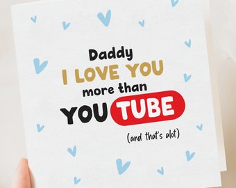 Lustige Vatertagskarte, Daddy Youtube Karte, Geburtstagskarte, lustige Karte, Vatertagskarte, Vatertagsgeschenk
