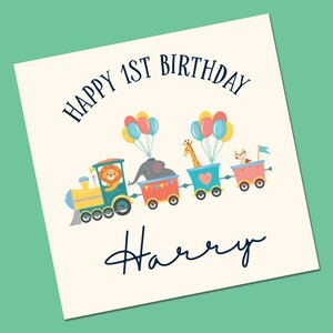 Any age train card, dinosaurs, birthday cards, personalised birthday card, greeting cards, cards for boys and girls