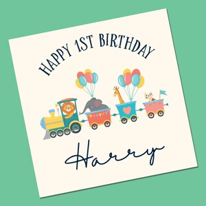 Tarjeta de tren de cualquier edad, dinosaurios, tarjetas de cumpleaños, tarjeta de cumpleaños personalizada, tarjetas de felicitación, tarjetas para niños y niñas