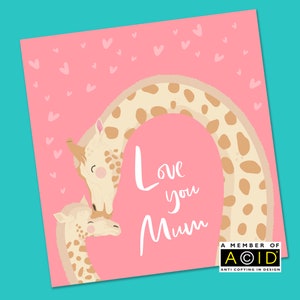 Muttertagskarte | Mutter-Tages-Karte | Giraffe Mutter-Tages-Karte | Mama Mutter-Tages-Karte | Karte von Tochter | Karte für Nana