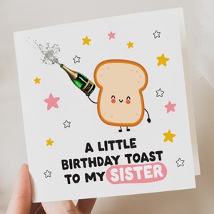 Tarjeta de cumpleaños para hermana / Tarjeta de cumpleaños divertida / Tarjeta divertida para hermana / Tarjeta de día de cumpleaños divertida / Regalo del día de cumpleaños para hermana / Tarjeta reducida