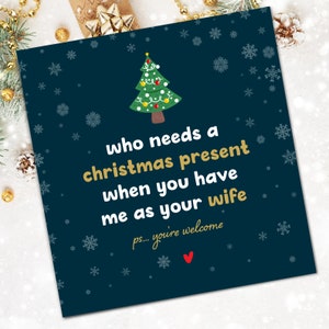 Carte de Noël drôle de mari, carte de Noël mignonne, carte de Noël homme, carte de Noël romantique, cadeau de Noël de mari
