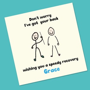 Tarjeta Get Well Soon - Tarjeta Funny Get Well soon - Tarjeta personalizada get well soon