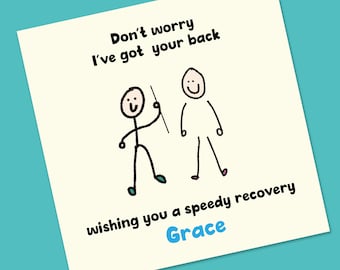 Get well soon card - Funny Get Well soon card - Personalised get well soon card