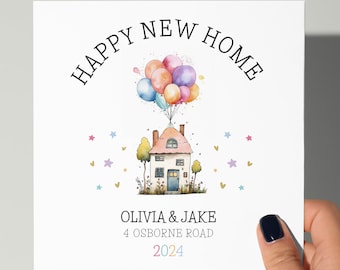 Tarjeta de nuevo hogar, Tarjeta de felicitación por inauguración de la casa, Hogar dulce hogar, Mudanza, Casa nueva, Día de la mudanza, Hogar personalizado, Tarjeta de nuevo hogar