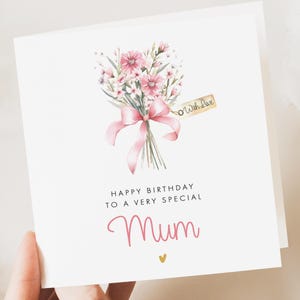 Mum Birthday Card, Cute Birthday Card For Mum, Mum Floral Birthday Card, Mum Birthday Card, Birthday Card Mum, Mum Birthday Gift For Her