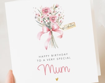 Mum Birthday Card, Cute Birthday Card For Mum, Mum Floral Birthday Card, Mum Birthday Card, Birthday Card Mum, Mum Birthday Gift For Her