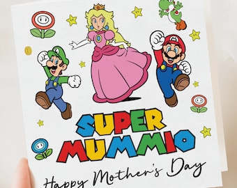Funny Mother’s Day card, Super mummio Mothers Day card, Super Mario, Mother's Day Card, Funny Card, Mothers Day Gift