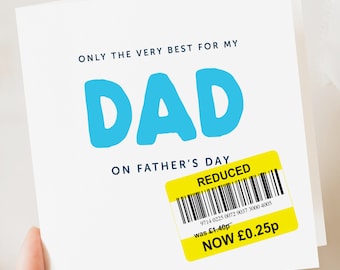 Fathers Day Card | Funny Father's Day Card | Funny Card | Father's Day Card | Father's Day Gift | Fathers Day Card | Reduced card  | Top Dad