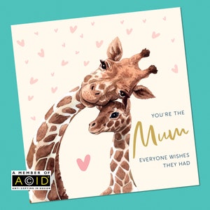 Muttertagskarte | Mutter-Tages-Karte | Giraffe Mutter-Tages-Karte | Mama Mutter-Tages-Karte | Karte von Tochter | Karte für Nana