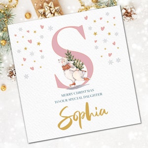 Carte de Noël fille, carte de Noël personnalisée pour fille, carte de Noël pour fille, cadeau de Noël à fille, carte de Noël spéciale,