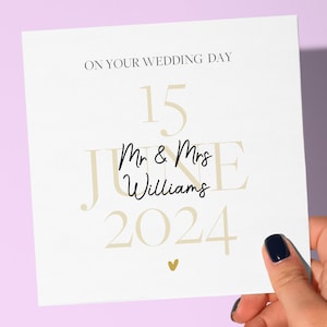 Personalised Wedding Floral Card | Newly Married Couple Greeting | Congratulations Wedding Card | Wedding Gift Card | Initials