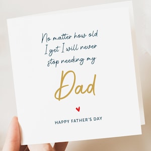 Tarjeta del día del padre sin importar la antigüedad, tarjeta del día del padre, tarjeta de cumpleaños para papá, regalo sencillo del día del padre, día del padre de hija o hijo