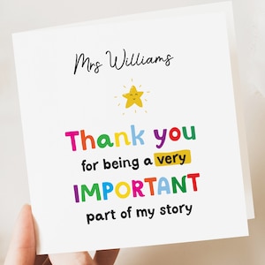 Cartão de agradecimento personalizado, obrigado por fazer parte da minha história - professor, mentor, amigo, fim da escola, assistente de ensino, cartão para ele