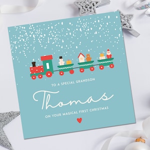 Première carte de Noël, première carte de Noël de petit-fils, première carte de Noël de fils, carte de Noël de fils, Noël pour petit-fils