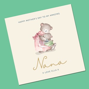 Nan Muttertagskarte | Nanny Mutter-Tages-Karte | Pinguin Mutter-Tageskarte | Mama Mutter-Tages-Karte | Karte von Tochter | Karte für Nana