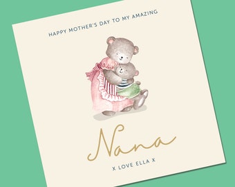 Nan Mother's Day Card | Nanny Mothers Day Card | Penguin Mothers Day Card | Mummy Mothers day card | Card from Daughter | Card for Nana