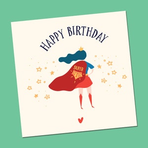 Tarjeta de cumpleaños para hermana / Tarjeta para hermana / Tarjeta para hermana / Super Sis / Tarjeta de cumpleaños Hermana / Mejor hermana / Hermana superhéroe