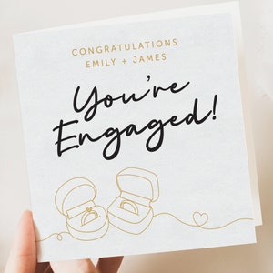 Engagement Card, Personalised Engagement Card, Personalised Congratulations on your Engagement card, You&#39;re engaged card, On your engagement