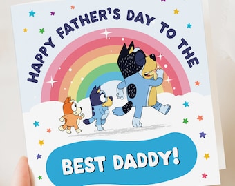 Bluey Fathers Card | Bluey Fathers Day Gift colourful | Bluey Father's | Bluey Lover | Bluey Card dad | Bandit | Dad | Husband