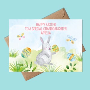 Carte de Pâques personnalisée pour fille - Cartes de Pâques personnalisées pour petite-fille - Cartes de Pâques personnalisées pour nièce - Filles Pâques