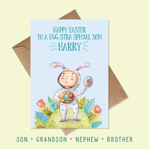 Cartes de Pâques personnalisées pour fils - Cartes de Pâques personnalisées pour petit-fils - Cartes de Pâques personnalisées pour neveu - Cartes de Pâques garçons