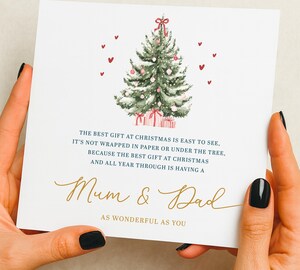 Carte De Noël Pour Maman Et Papa 23x15 Cm – Message 'With Love To You Mum And Dad At Christmas', Design Traditionnel Cheminée
