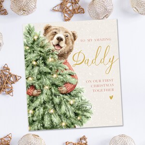 Biglietto di Natale per il primo bambino per papà / Buon primo Natale come mio papà / Biglietto di primo Natale per papà / Biglietto di Natale per papà da bambino /