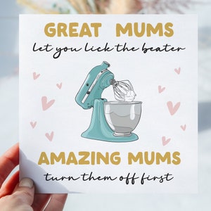 Tarjeta del Día de la Madre / Tarjeta divertida del Día de la Madre / Tarjeta divertida para mamá / Tarjeta del Día de la Madre / Regalo del Día de la Madre / Tarjeta divertida para ella / Lick the Beaters