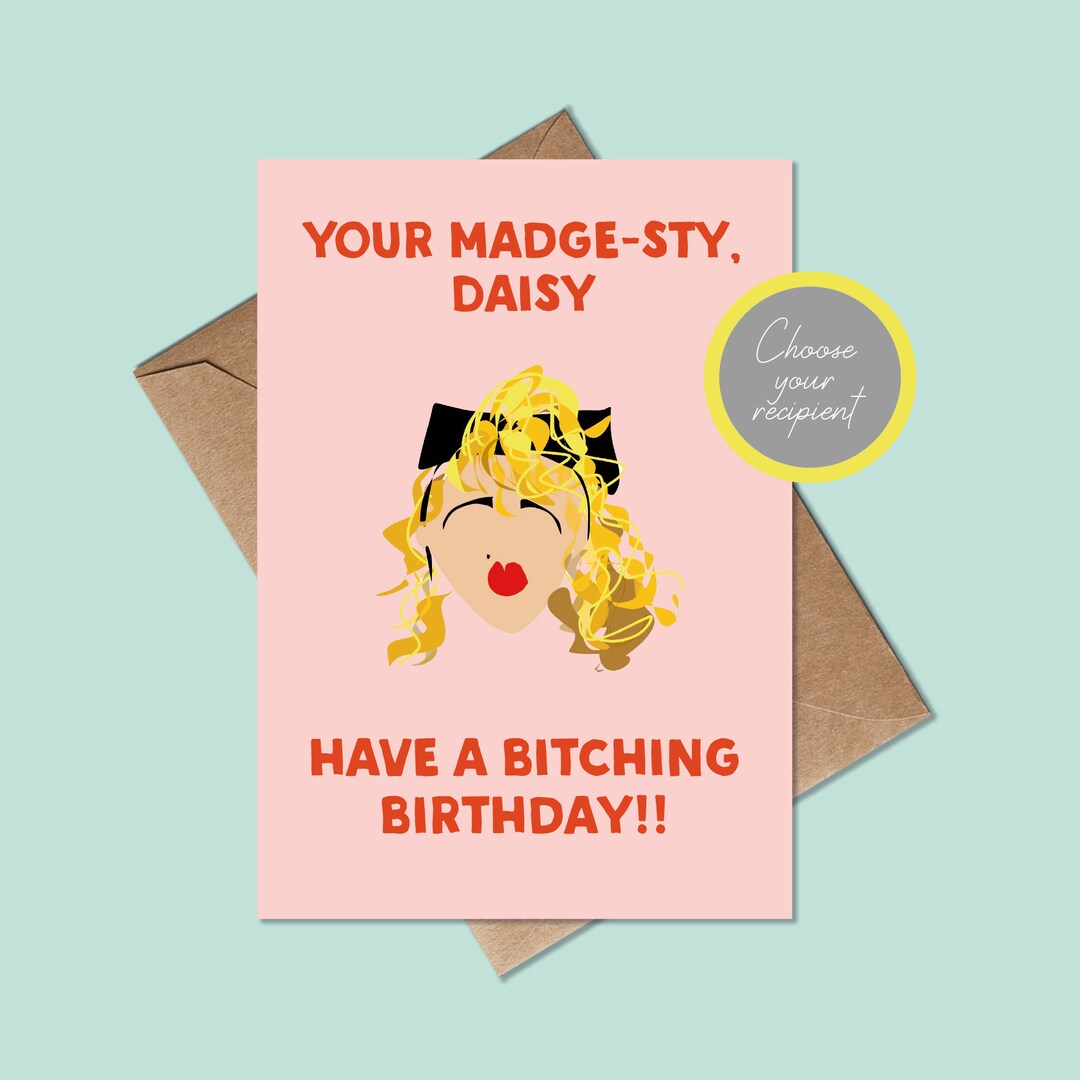 Personalised Madonna Birthday Card Madge Birthday Card Birthday Card ...